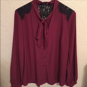 Maroon Lace Blouse